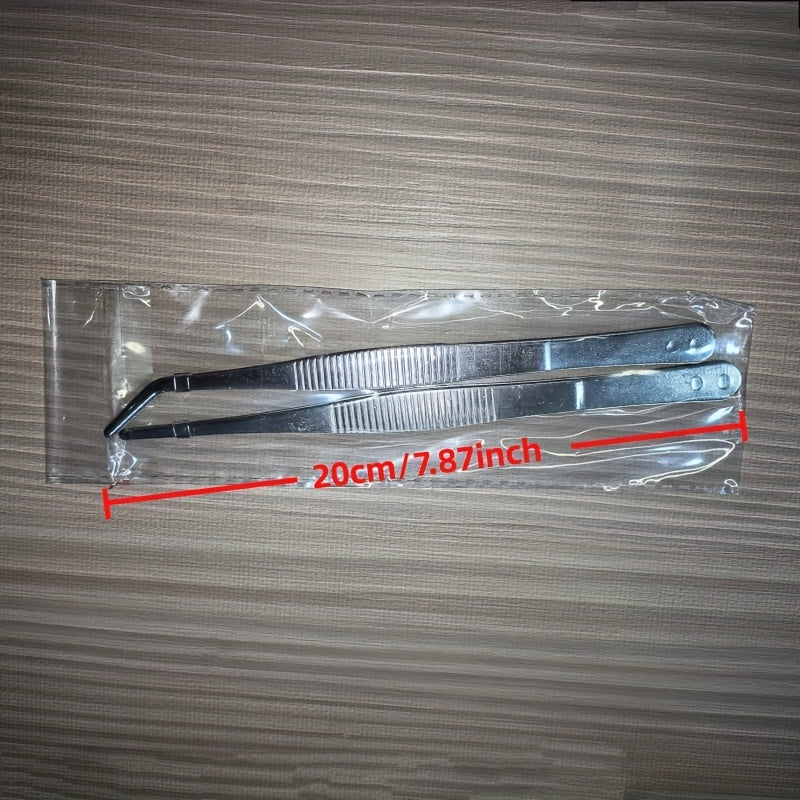 2 Piezas de Pinzas de Acero Inoxidable Extendidas - Puntas Precisas y Curvas para Jardinería, Arte del Té, Paisajismo Acuático, Plantas Suculentas - Empuñadura Antideslizante para Aficionados y Profesionales, Uso en Casa u Oficina - Construcción Duradera