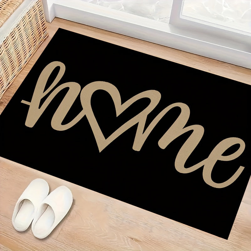 1 alfombra de entrada con forma de corazón, lavable, para puerta principal, baño, sala, lavandería, decoración del hogar, decoración de primavera