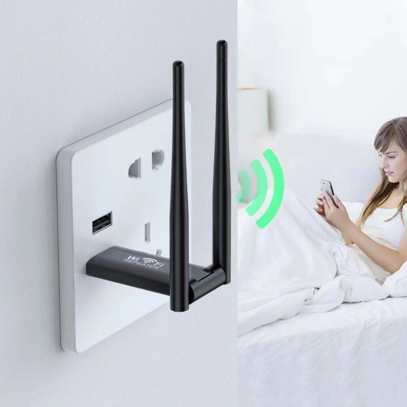 OURLIFE Amplificador de Wi-Fi, Tarjeta Inalámbrica USB con Seguridad WPA, Banda de 2.4 GHz, Configuración Rápida, Fortalecimiento de Señal para Hogar y Oficina, Diseño Compacto, Sin Necesidad de Antena Externa, Refuerzo de Señal para Red en Casa