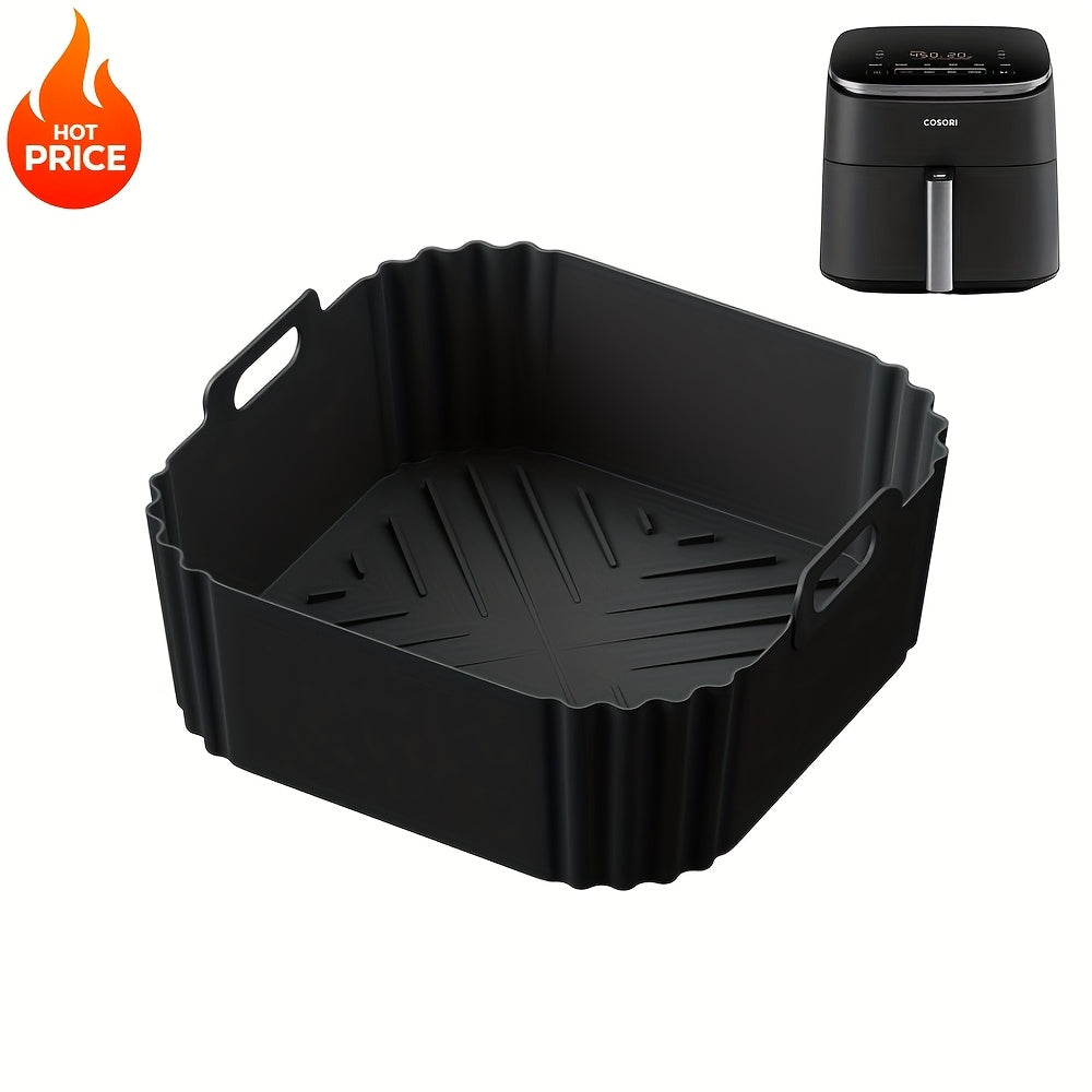 8,86 pulgadas de reutilizables, rectangulares, de silicona para freidor de aire, para Ninja AF140, AF141, AF180, AF181, Philips HD9270 y otros modelos - Antiadherente, resistente al calor, fácil limpieza, accesorio para hornear | Forma cuadrada | Silicon