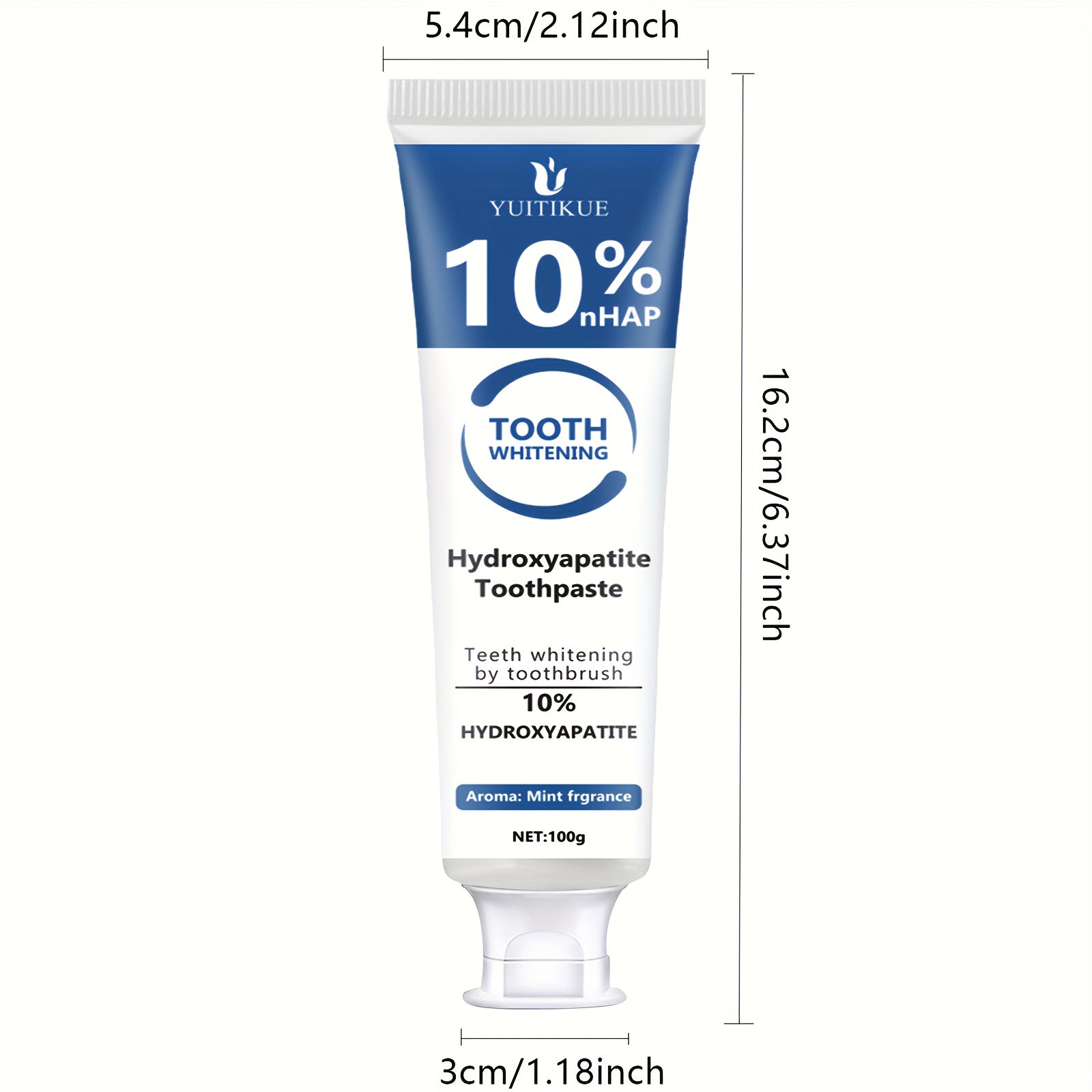 Pasta de dientes con hidroxiapatita al 10%, blanqueamiento dental con hidroxiapatita, pasta limpiadora profunda con aceite esencial de menta, cuidado dental que fortalece el aliento fresco, limpieza básica, adecuada para todos