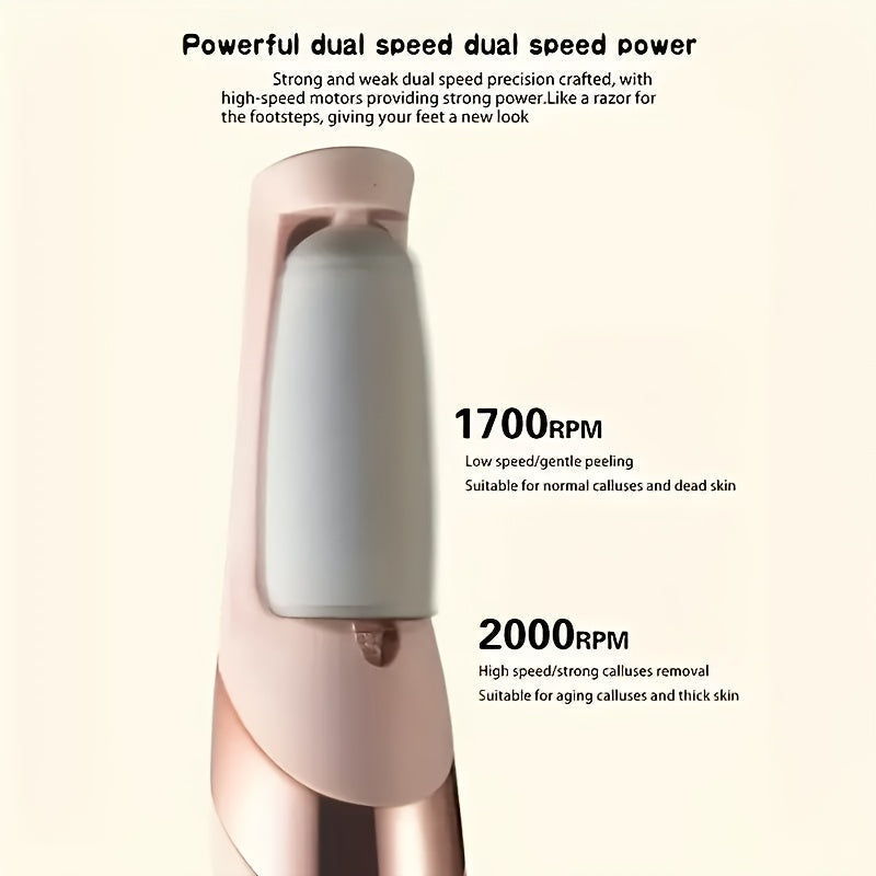 YAIAWISU Lima Eléctrica para Pies - Amoladora y Removedora de Uñas con Batería de Litio, Sin Necesidad de Alcohol, Cargador USB Inalámbrico - Para Hogar o Salón, Pedicura - Rosa Brillante (Mujeres/Hombres), Diseño Elegante, Opción Versátil de Carga