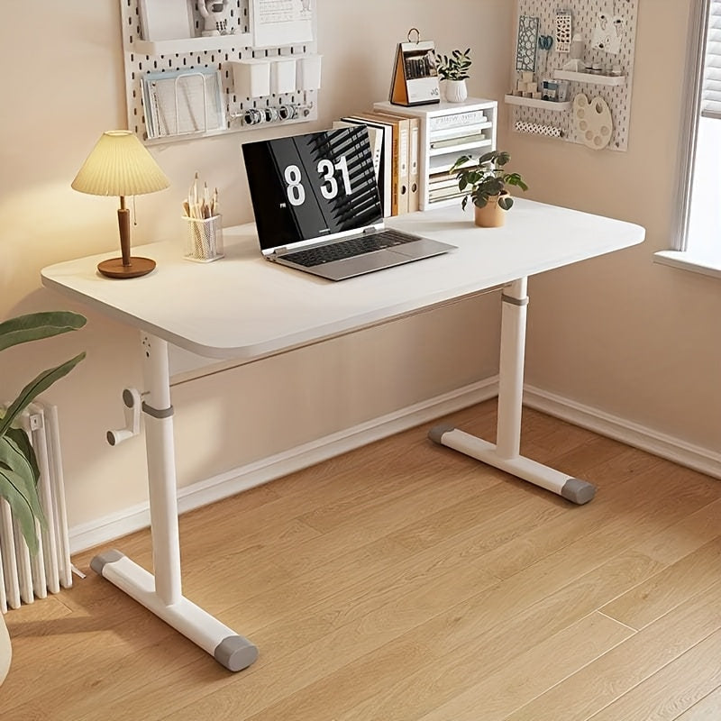 Escritorio portátil de mano con altura ajustable - Marco de metal portátil con parte superior de madera tratada, 3,2+ pies cúbicos de almacenamiento, 27" de altura, sin necesidad de ensamblaje para hogar, dormitorio, espacios pequeños, escritorio portáti