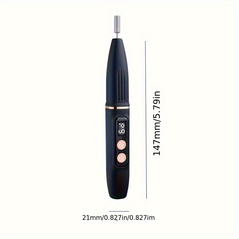 Kit de Taladro Eléctrico para Uñas Recargable USB - Cortaúñas Portátil y Pulidor, Incluye Limas y Empujadores Keratinum, Ideal para Uso en Salones o Hogar, Herramientas para Corte y Pulido de Uñas