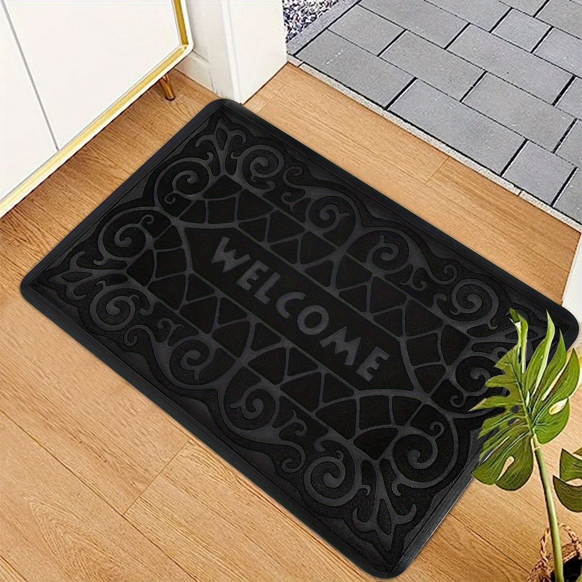 Alfombra de entrada de poliéster, 1 unidad, lavable a máquina, decoración para el hogar, uso en interiores