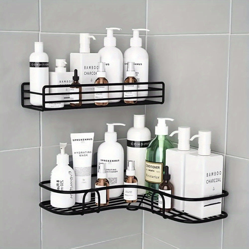 Estantería para Baño sin Taladro - Organizador de Esquina Resistente al Óxido, Ahorrador de Espacio para Ducha o Cocina/Lavandería - Fácil Instalación, Diseño Minimalista y Construcción Robusta, Ideal para Espacios Pequeños