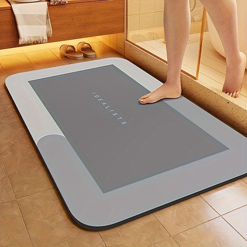 Alfombra de baño de lodo de diatomeas súper absorbente - Alfombra de piso de secado rápido, suave y cómoda, ideal para baños, duchas, lavanderías, dormitorios, salas, entradas y cocinas, lavable a máquina y a mano