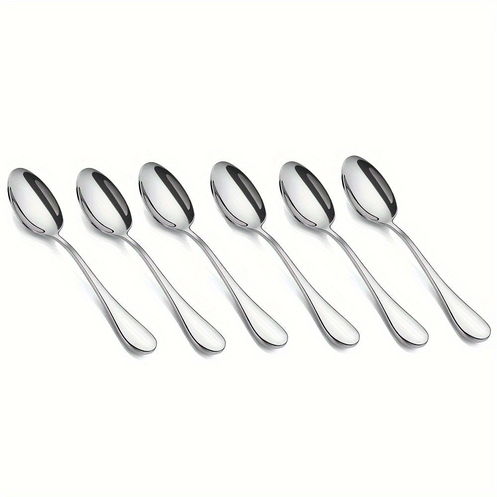 6/12 cucharitas, cucharas para té, cucharitas para café, cucharas de acero inoxidable, cucharas para postres, para hogar, restaurante, cafetería o fiestas, cubiertos