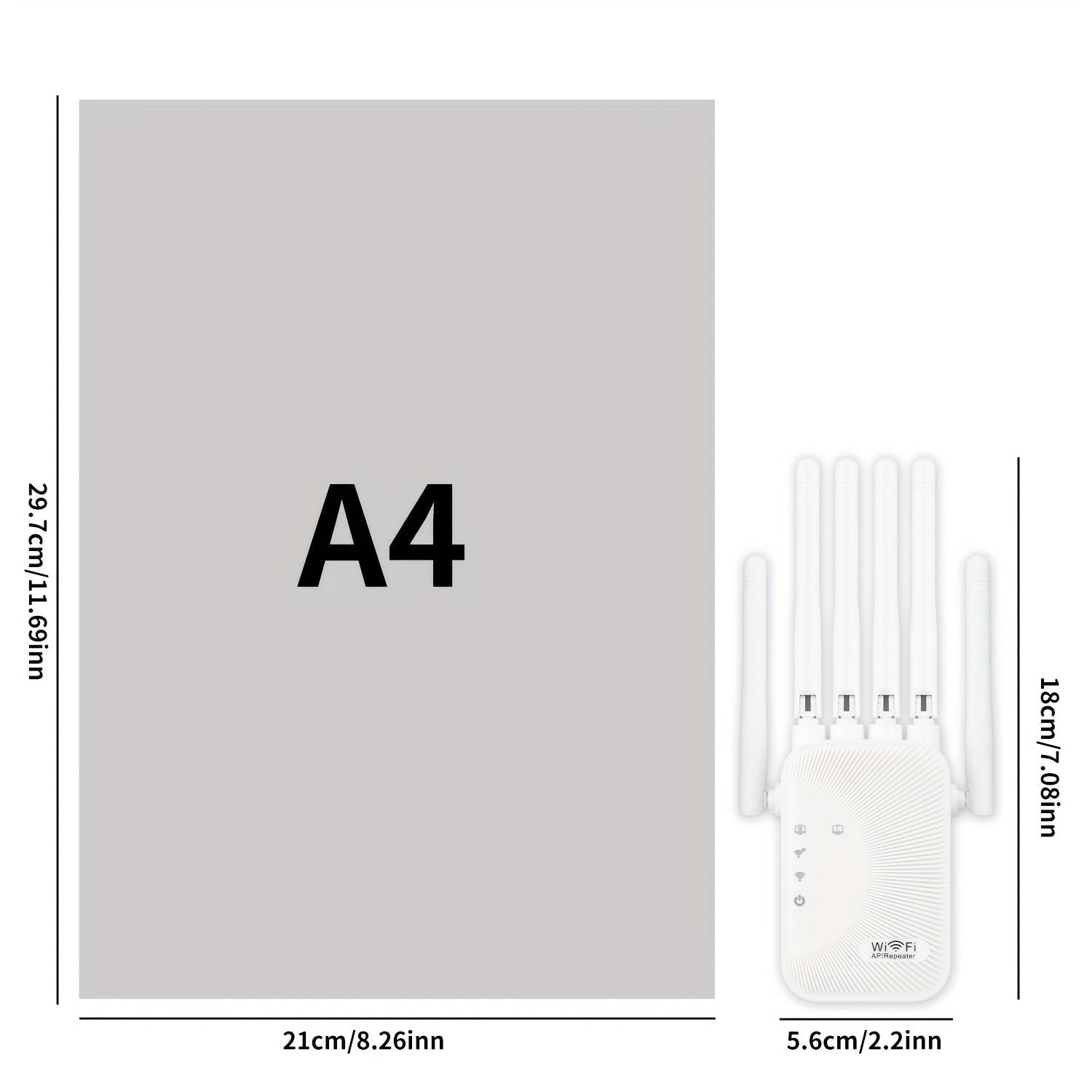 Momotor - Amplificador de Señal WIFI 2525WIFISignal Extender - 2.4GHz - Refuerzo de Señal WIFI - Banda Alta Velocidad, Compatible con WIFI-6, Potente con 6 Antenas - Ideal para Hogar, Centros Comerciales y Cafeterías