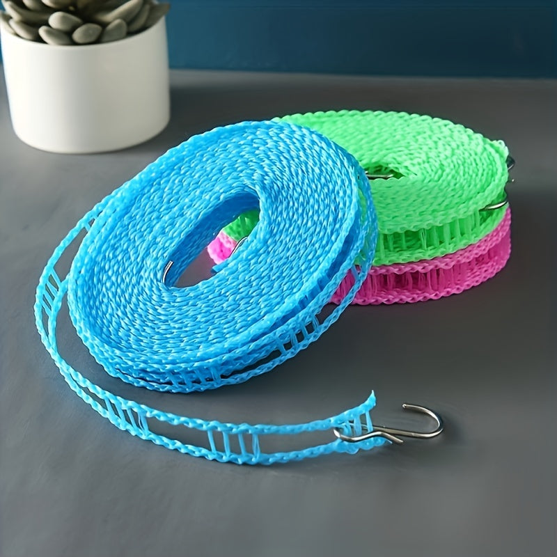 1 Tendedero Portátil, Tendedero Engrosado Mejorado, Cuerda De Secado Antideslizante A Prueba De Viento, Cuerda Para Colgar Ropa De Secado De Camping, Suministros De Lavandería Para El Hogar Interior Y Exterior, Accesorios Para Acampar Al Aire Libre, Acce
