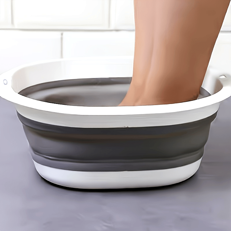 Baño de Pies Colapsable, Cubeta Portátil con Tapa para Remojo de Pies, Masajeador de Pies Plegable, Bañera de Acupresión - Ideal para Baño, Sala o Dormitorio