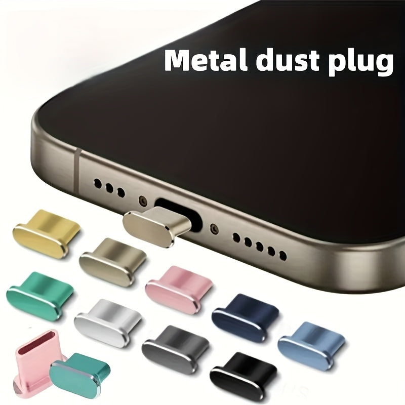 Protector de polvo de aleación de aluminio ajustado perfectamente para iPhone - Material de metal, protector de polvo con interfaz Type-C para iPhone 16 Pro Max y 15 Pro Max, regalo perfecto para ocasiones especiales