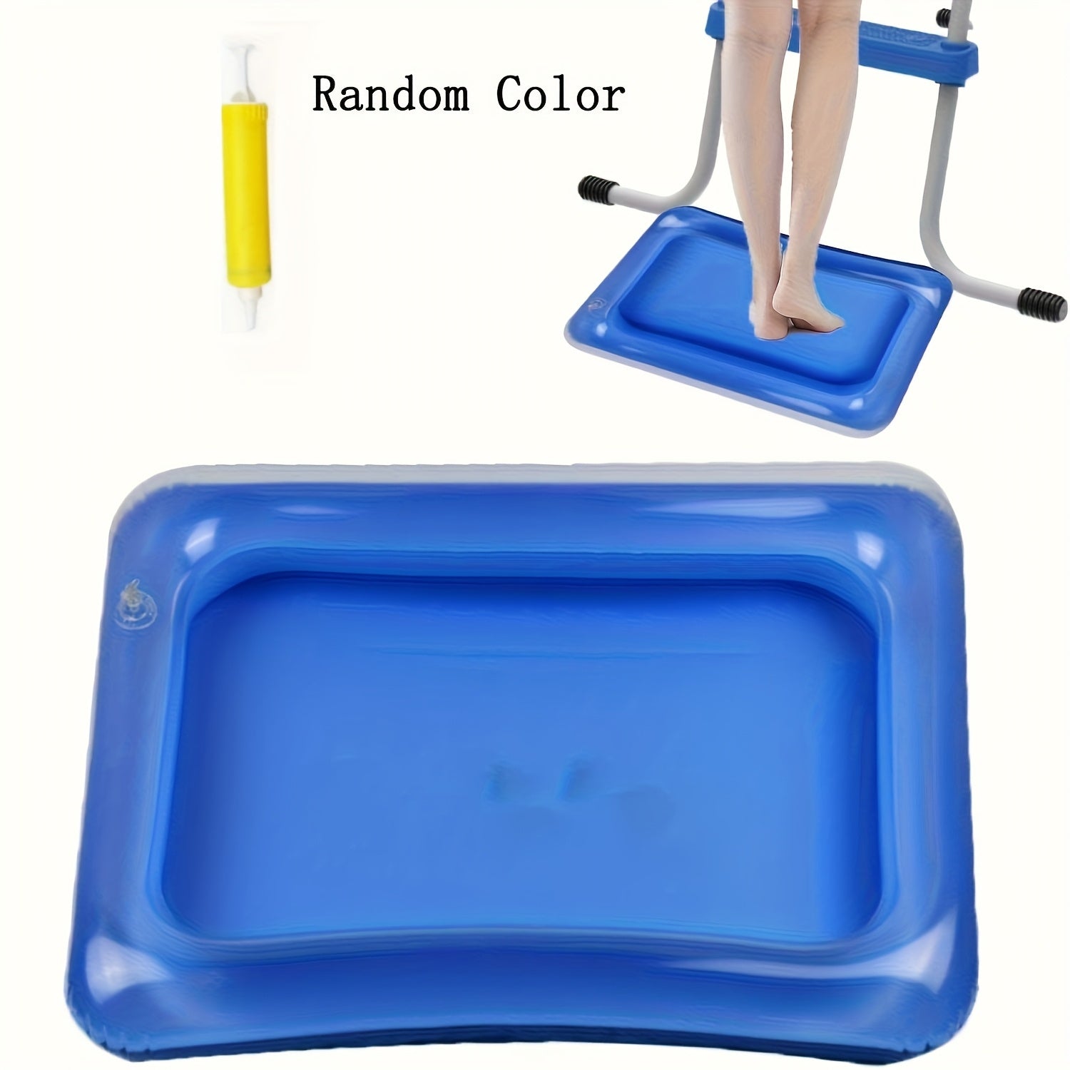 Baño de pies inflable cuadrado, recipiente de pies portátil, baño de pies para entrada de piscina, kit de limpieza de piscina y pedicura