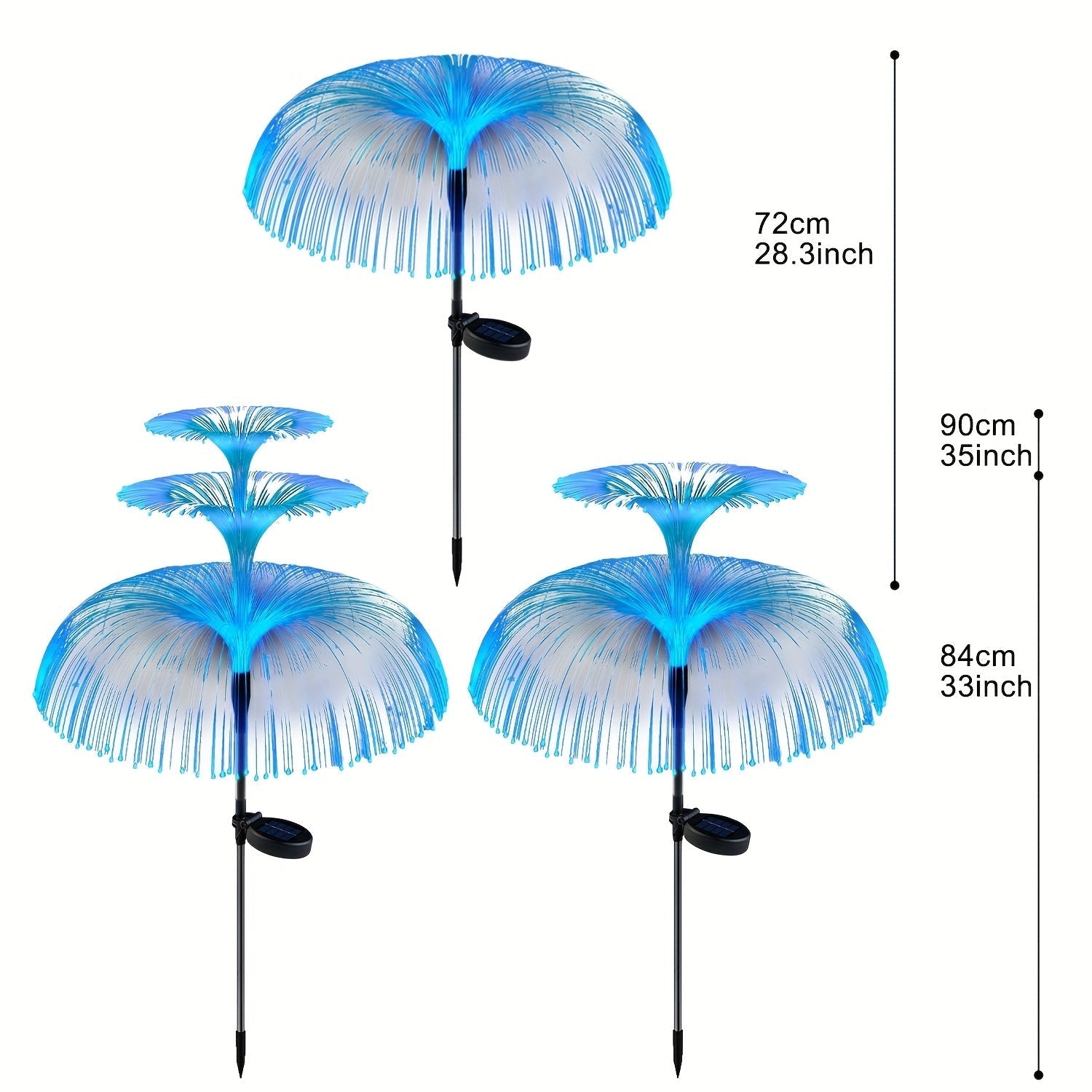 Luz Solar de Medusa para Jardín, Diseño LED de Múltiples Capas, 7 Modos de Luz que Cambian Aleatóriamente, Luz para Césped | Luces para Paisaje, Control por Sensor de Luz, Sin Control Remóto, Apropiado para Jardín Exterior, Patio, Acera, Decoración de Fi