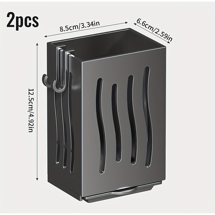 Soporte para utensilios de cocina, organizador de utensilios de cocina montado en la pared, bandeja de drenaje y gancho, tenedor, cuchara, cuchillo, palillos para palillos