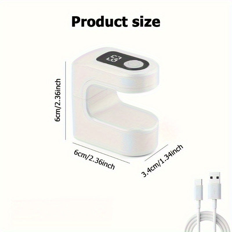 Linterna Portátil Mini para Uñas con Pantalla Digital y Carga USB, Lámpara de Pulido para Gel, Ideal para Hogar y Salón, Endurecimiento de Gel, y Blanco