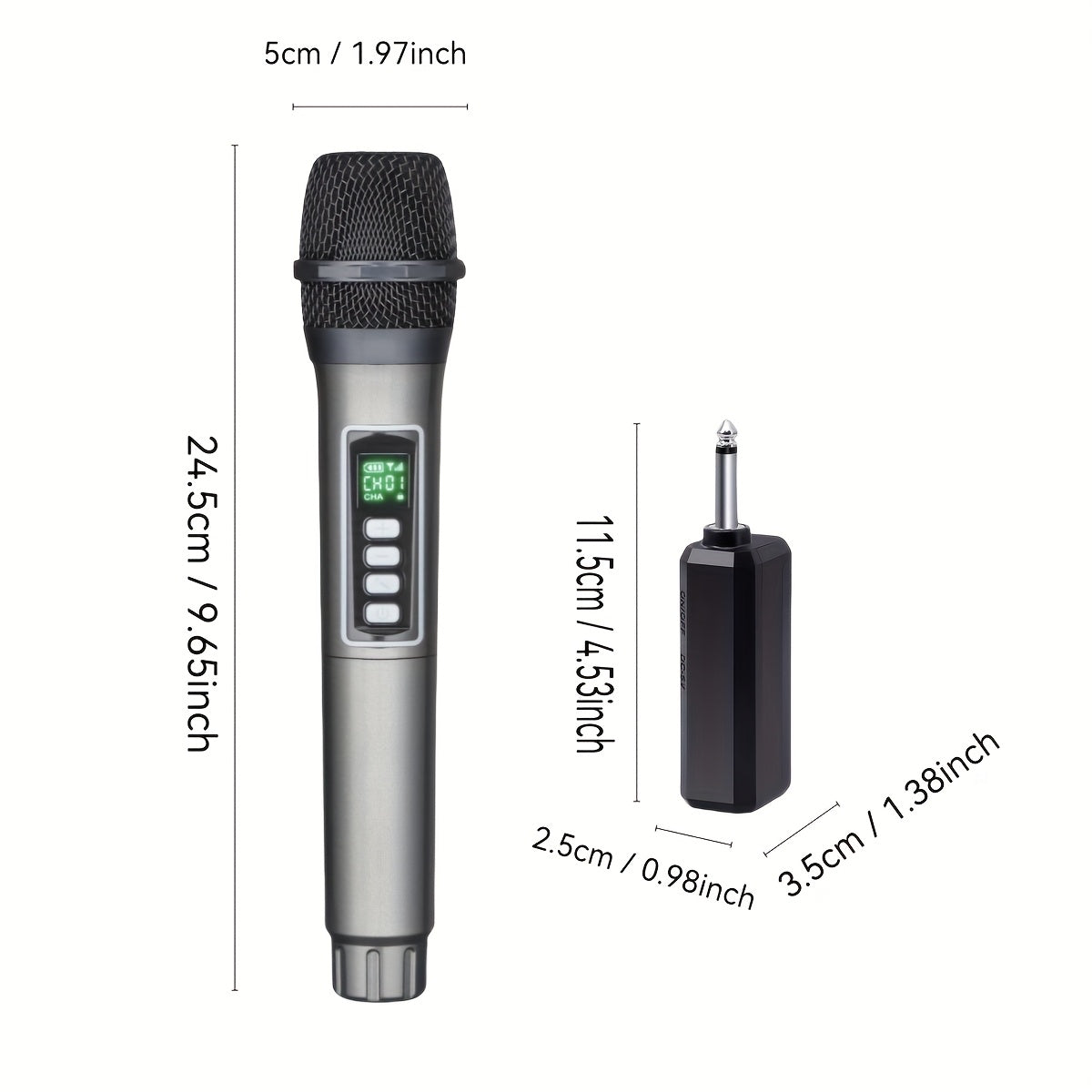 Microfono sin varillas Portátil con Carga USB-C, 4 Efectos de Voz (Control de Volumen, Eco/Reverberación en Tiempo Real), Botón Silencio Integrado - para Karaoke, Actuaciones En Vivo, Podcasts, Reuniones, Hogar/Aire Libre - Compatible con Smartphones, Ta