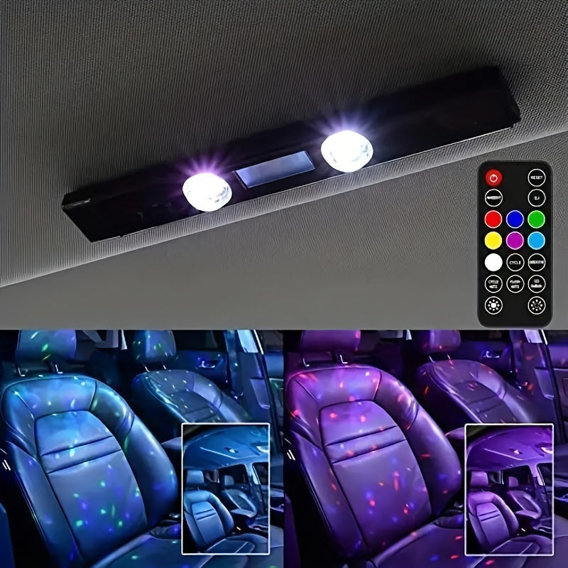 Luces de neón para automóvil multicolor LED recargables por USB con control remoto - Lámpara de ambiente de 5V para ritmo musical, decoración ambiental, iluminación de fiesta DJ - Uso versátil para vehículos y hogar