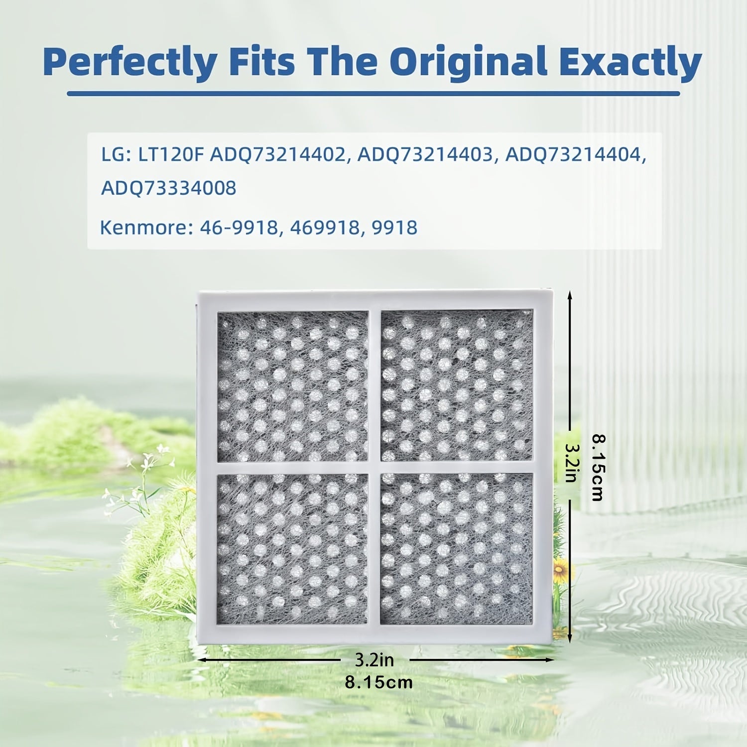 4/6pcs Filtro de Aire de Repuesto para Refrigerador LT120F Compatible con LG Kenmore Elite Reemplazo 46-9918, 469918, 9918, ADQ73214402, ADQ73214403, ADQ73214404, ADQ73334008 LMXS30776S HF17