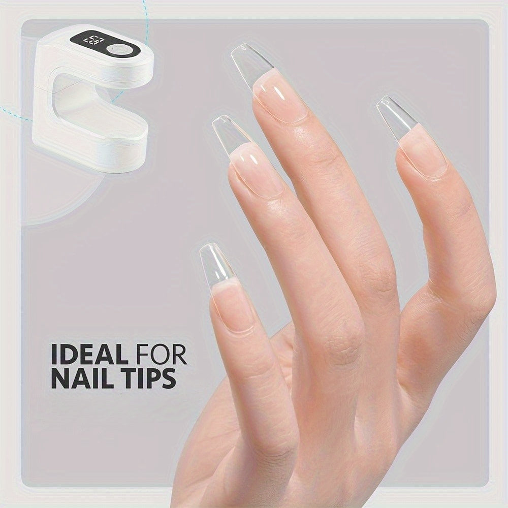 Lámpara de uñas portátil mini con pantalla de visualización digital y carga USB - Recargable, diseño compacto para uso en casa y salón, endurece las uñas de gel, blanco/negro, lámpara de uñas, equipo de salón, herramienta de belleza moderna, cuerpo de pl