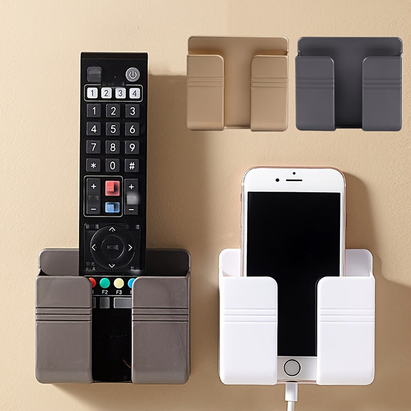 Organizador Versátil de Pared para Teléfonos, Controles Remotos y Cargadores - Instalación Sin Taladro, Perfecto para Dormitorio, Baño, Oficina, Estantes