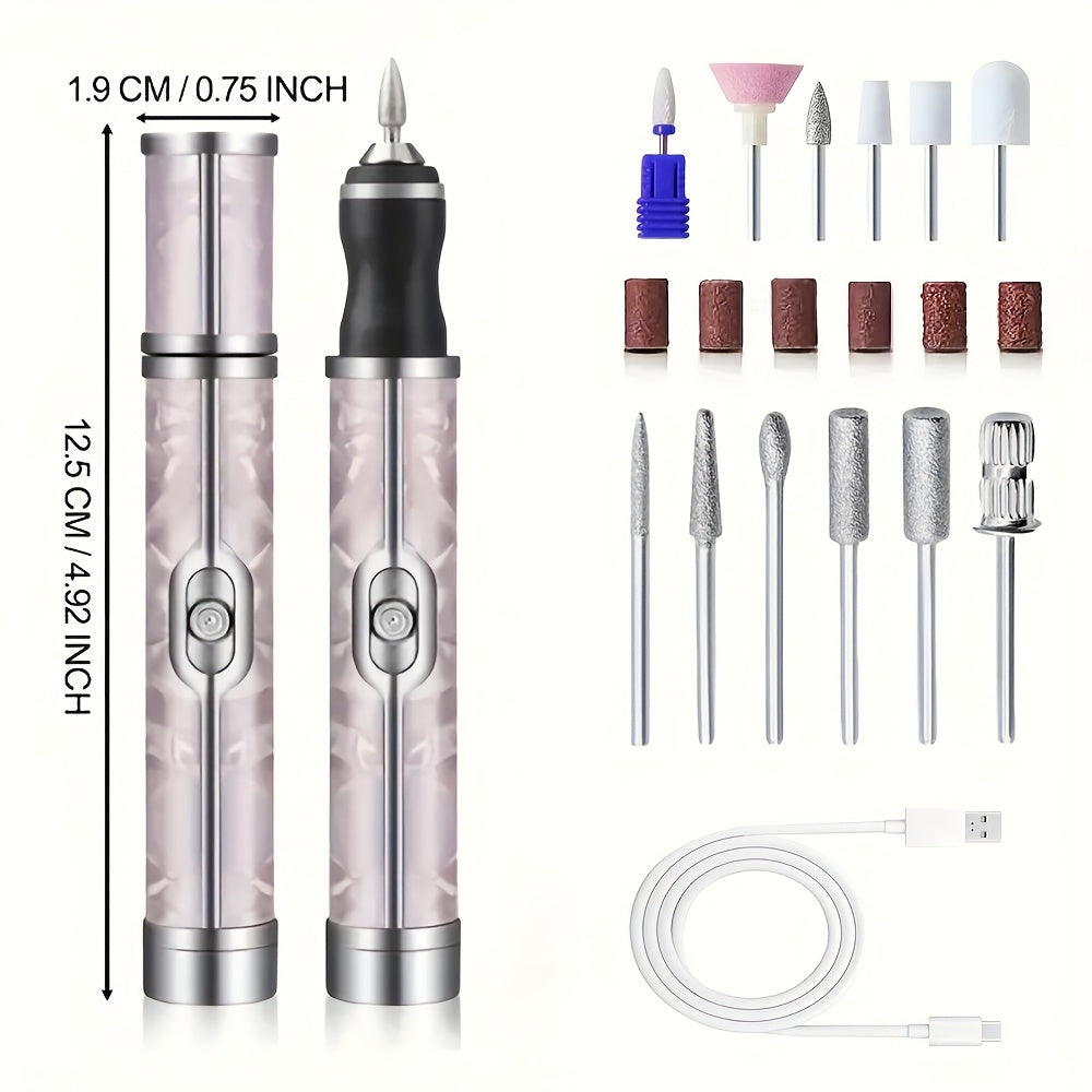 Limas eléctricas para uñas, 4 velocidades estándar con avance y retroceso. Juego de manicura profesional, herramienta eléctrica ideal para gel DIY, incluye 18 cabezales reemplazables, perfecto para cuidado y pulido de pies