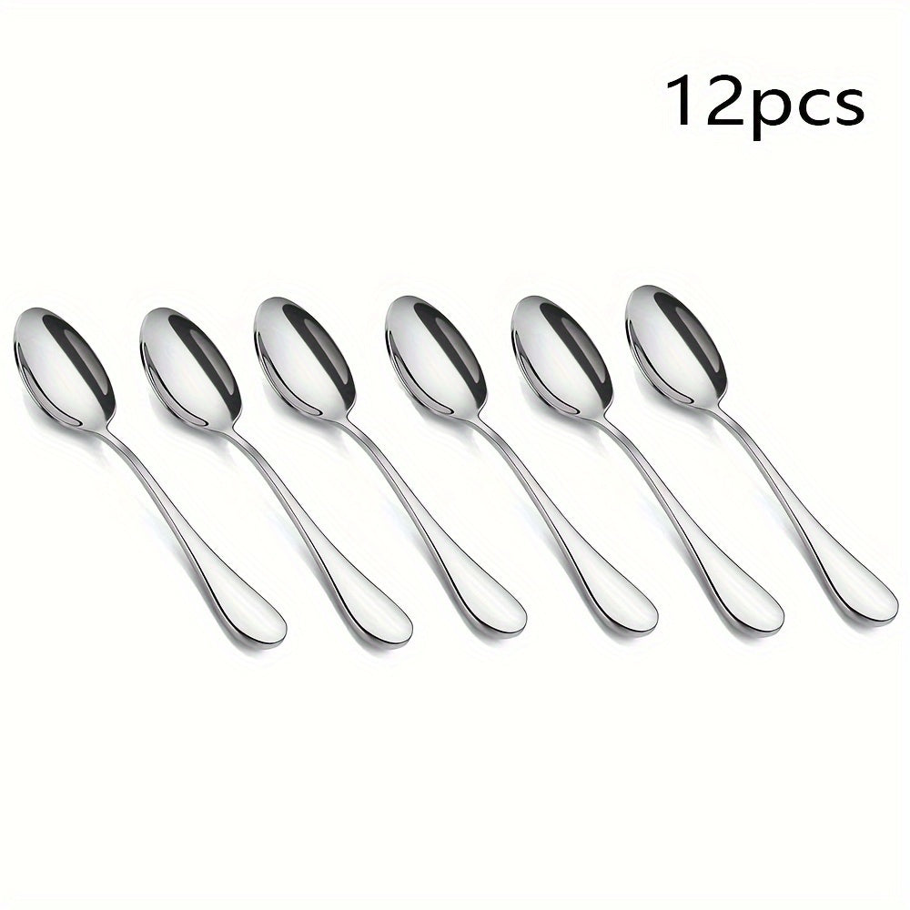 6/12 cucharitas, cucharas para té, cucharitas para café, cucharas de acero inoxidable, cucharas para postres, para hogar, restaurante, cafetería o fiestas, cubiertos