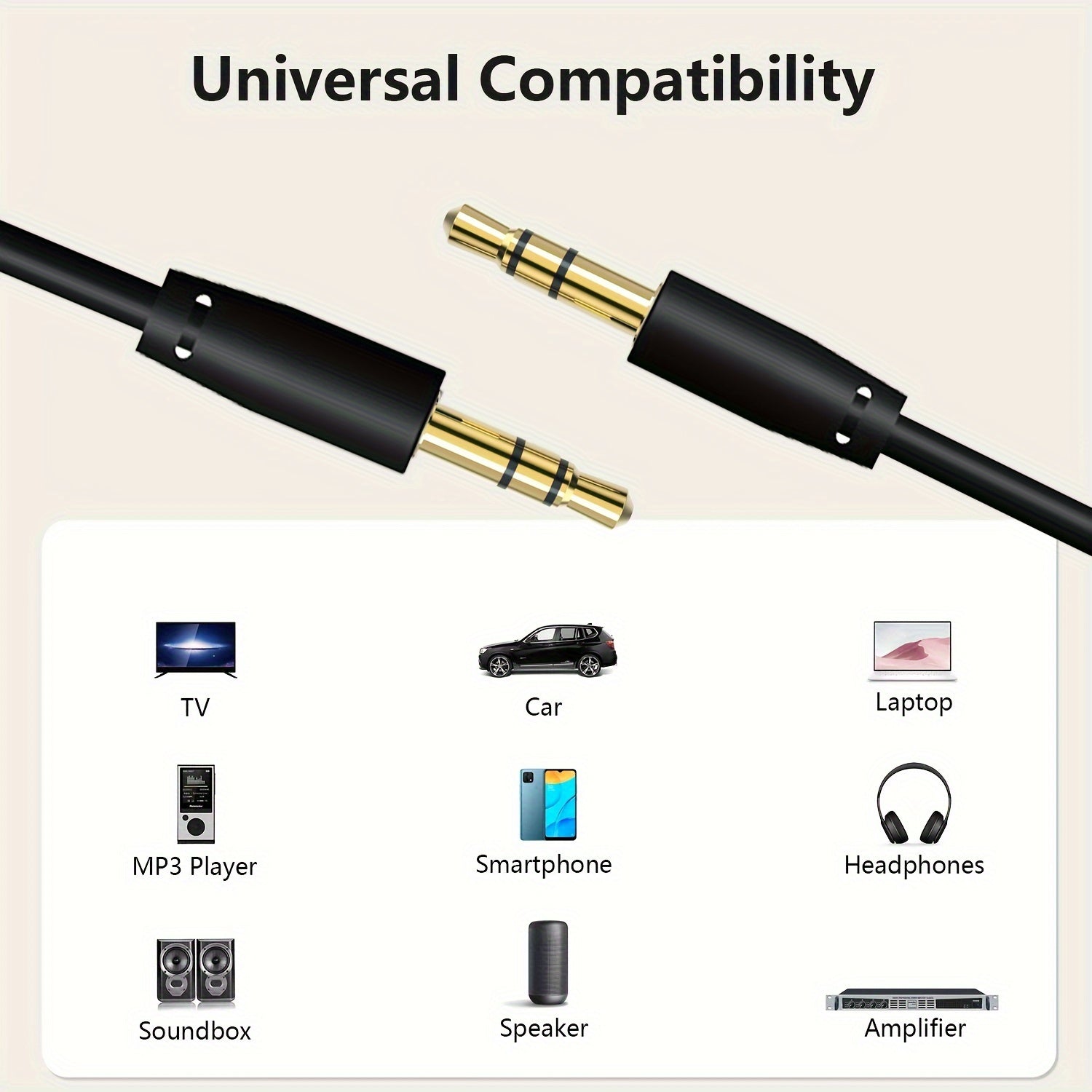 3.5mm Macho A Macho Cable De Audio Para Coche Computadora Móvil Altavoz De Audio Para Coche Auriculares Montados En La Cabeza Conector De Doble Cabeza En Conexión De Grabación Salida En Cable 20cm100cm