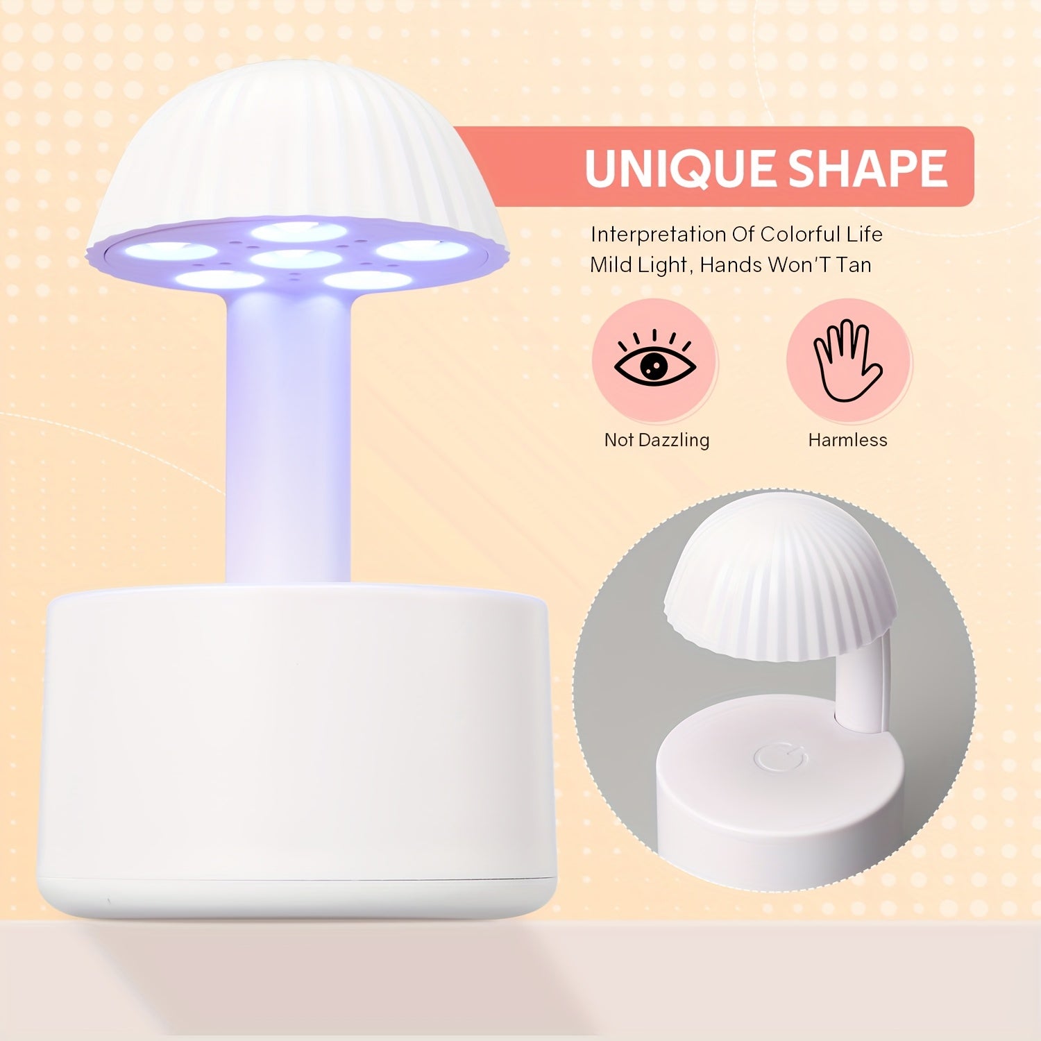 Mini lámpara de secado para esmalte - Alimentación USB, diseño en cúpula para secado rápido, ideal para hogar y viajes, lámpara portátil compacta y moderna, exclusiva para amantes de la belleza