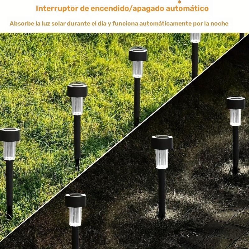 Kit de 10 Luces Solares para Caminos, Control de Interruptor Fácil, Inalámbrico, Funciona con Batería de Níquel, Diseño Semi-Embebido para Patio, Césped, Jardín y Entrada - Duradero, Eficiente en Energía, Brillo Suave y Cálido