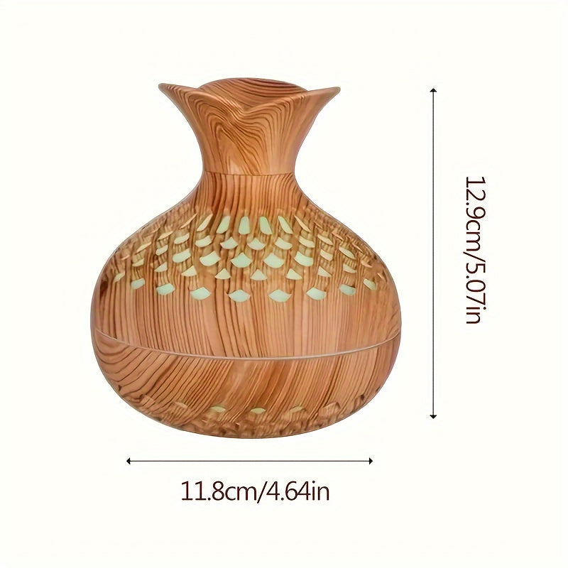 Humidificador de aroma de madera de lujo, alimentado por USB, niebla fría, 36 V, elegante diseño hueco, prefiltro, humidificación por evaporación, ambiente romántico, para dormitorio y varias habitaciones.