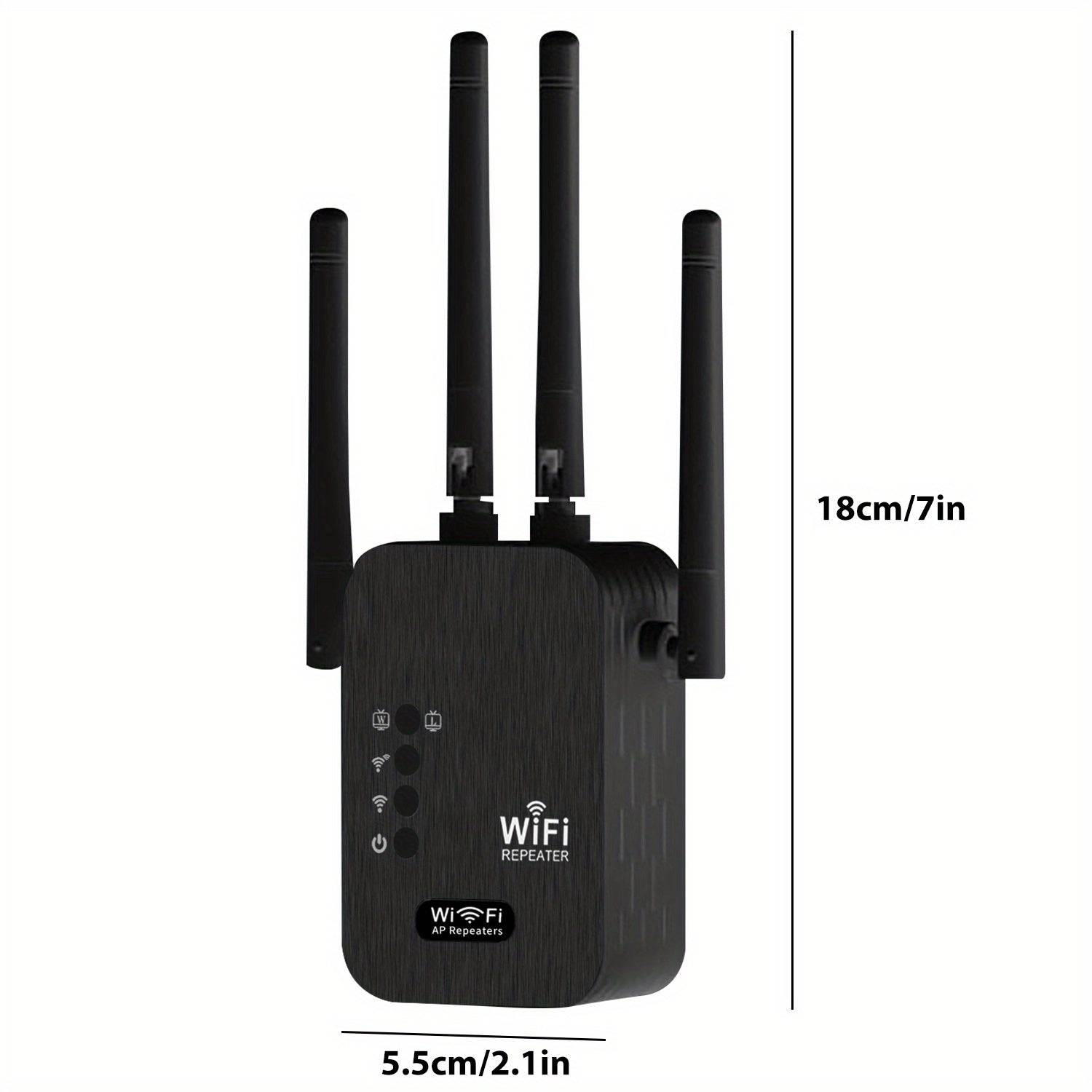 Amplificador de WiFi americano, 300Mbps 2.4GHz, penetración de señal fuerte, conecta hasta 35 dispositivos, 4 antenas de alta ganancia, cubierta de 9,14 metros, puerto Ethernet, configuración de un solo clic, adecuado para hogar, oficina, café.