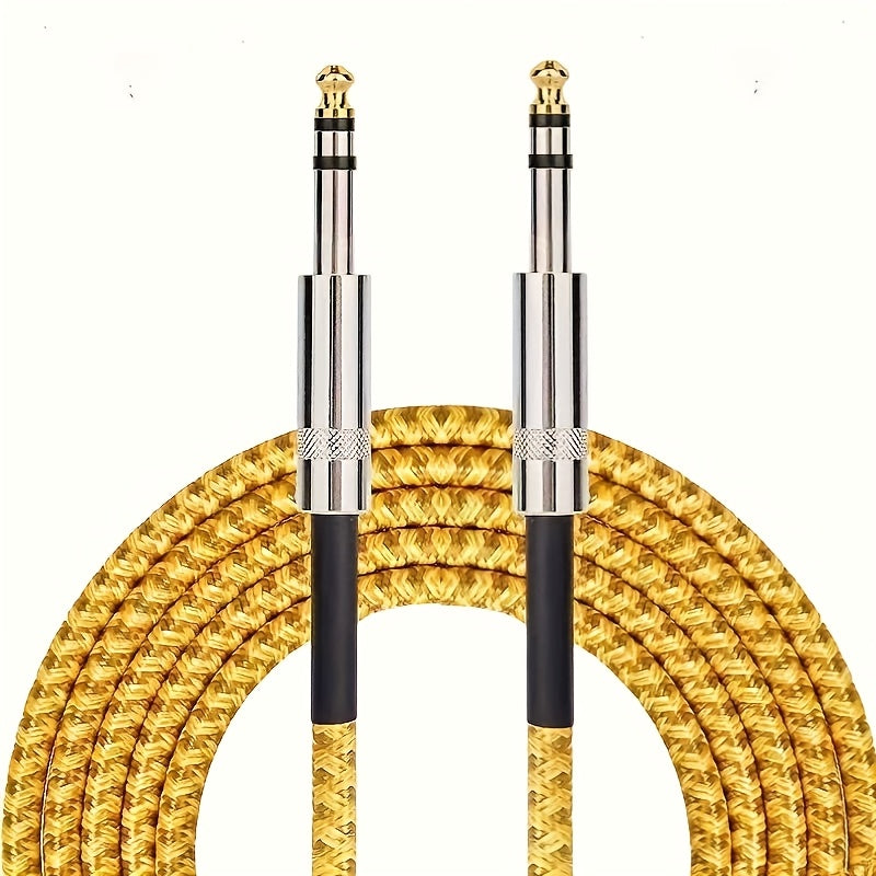 Cáble de audio LUTREE recto a curvo 6.5, triple núcleo con doble blindaje para reducción de ruido, cable para escenarios y mezclas, conexión de guitarra, piano electrónico, grabación macho a macho, bajo de madera