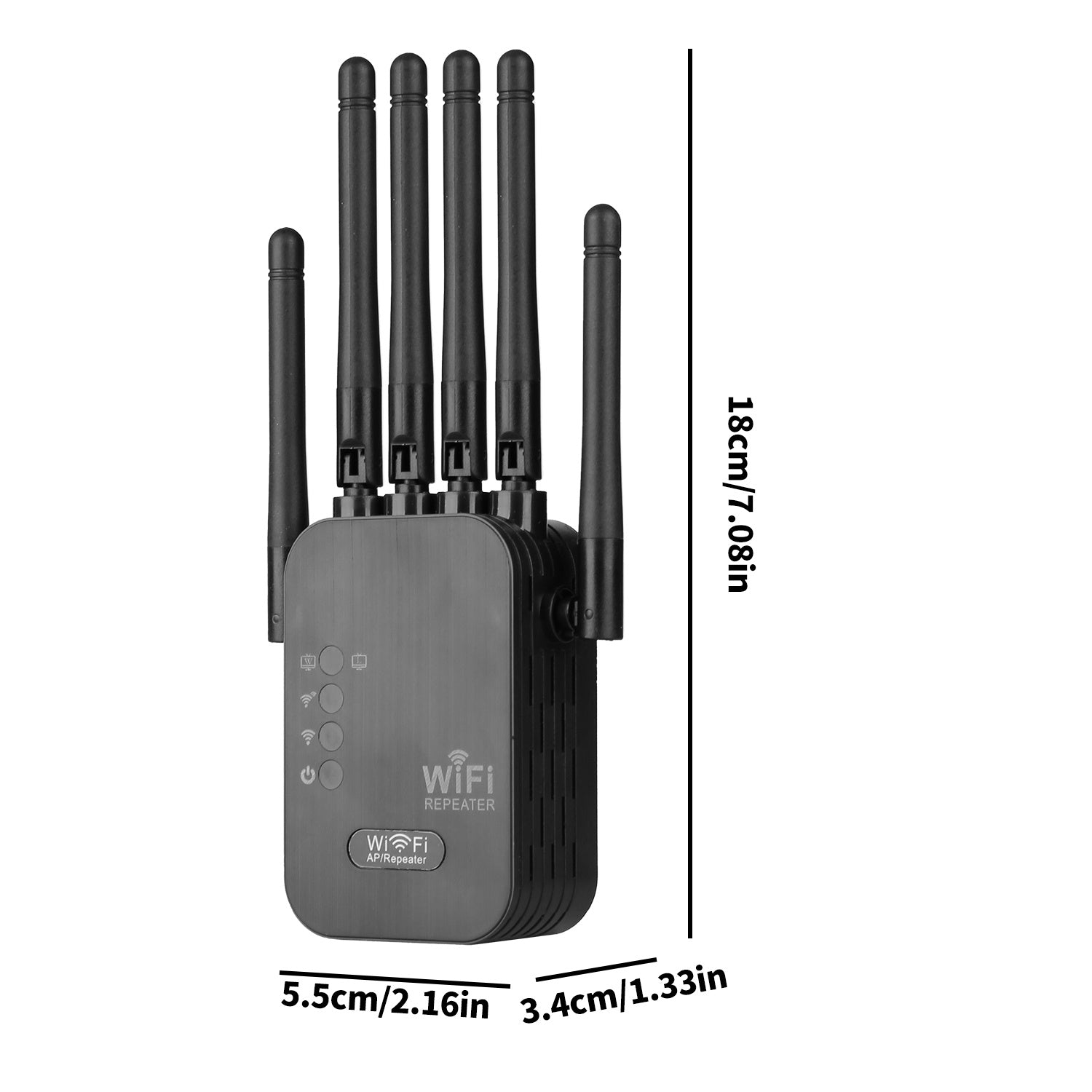 Repetidor de Wifi extremo con enchufe de EE. UU. - Amplificador de señal de 300 Mbps con 6 antenas | Extensor de red de larga distancia | Soporta puertos de red Ethernet | Adaptador de red doméstica de cobertura superadora para 2,4 GHz