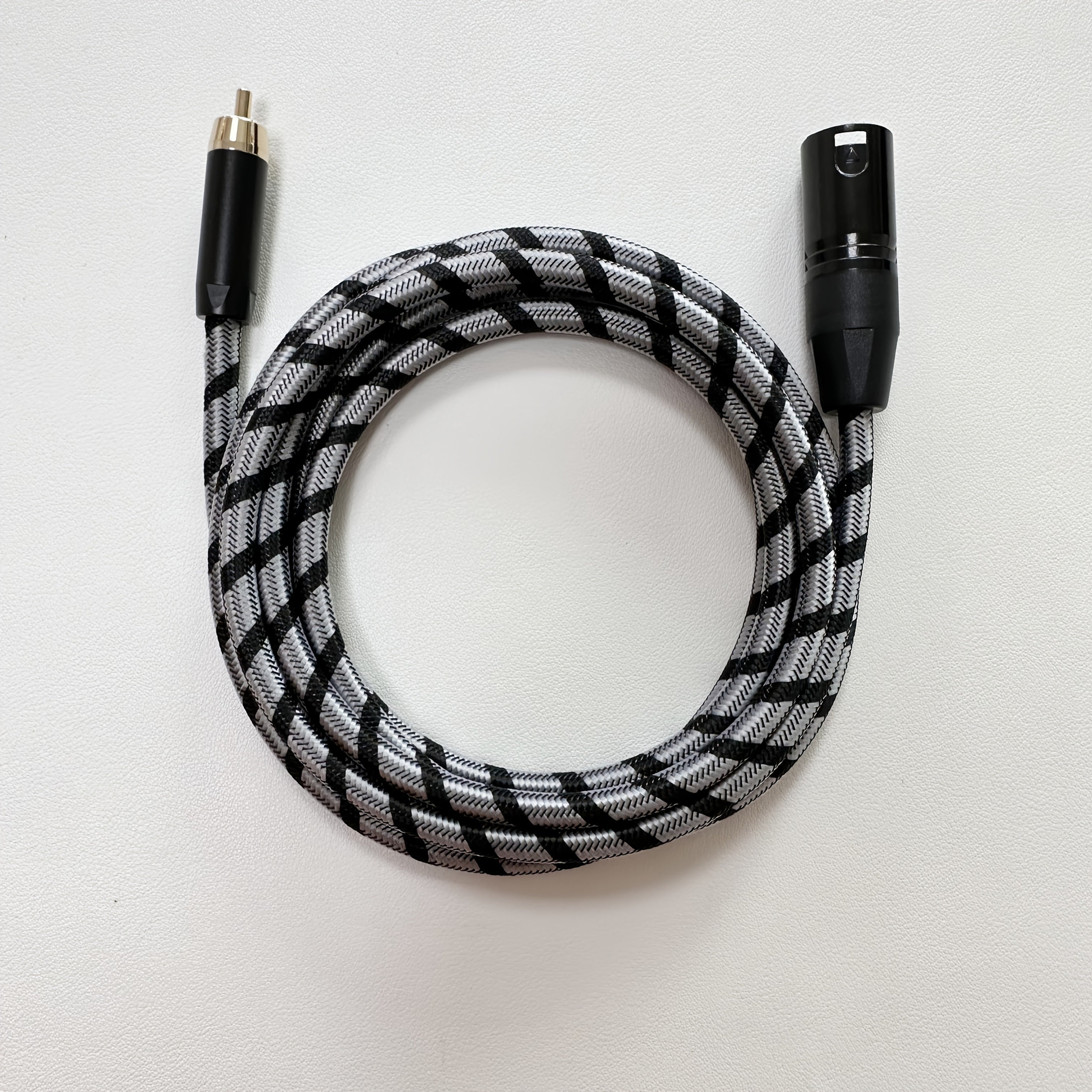 Cable de micrófono RCA a XLR de forma redonda, conector macho a hembra, compatible con Ethernet Cat 5e, con conector flexible para mezclador amplificador a micrófono de condensador.