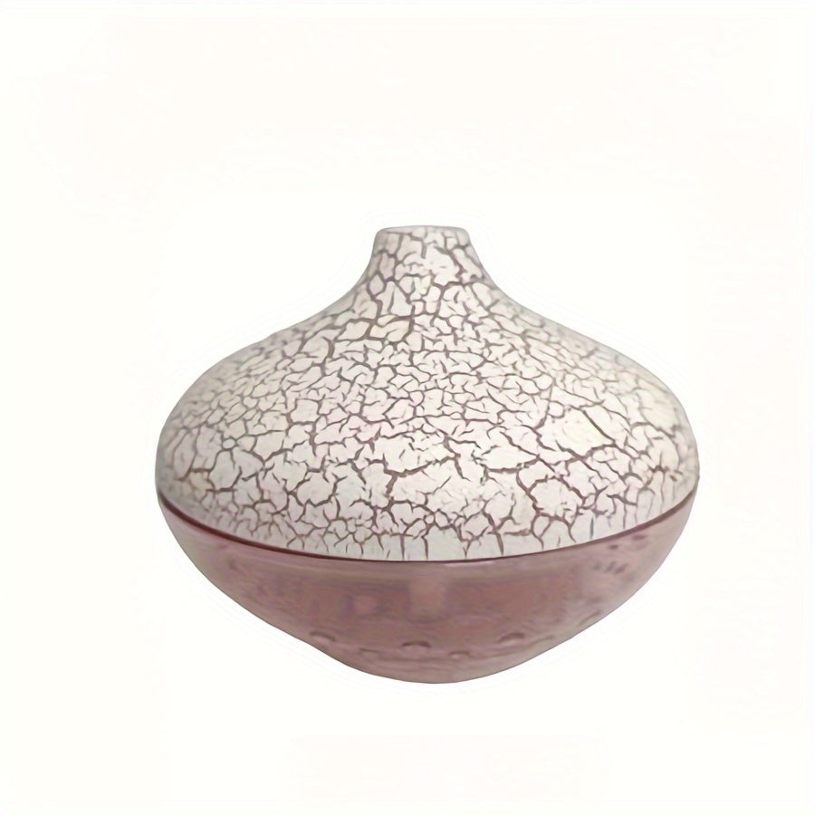 1pc de nuevo humidificador difusor de aroma de luz LED de cristal, 300 ml adecuado para múltiples escenarios, humidificador de grietas de cristal con luz ambiental colorida, dispositivo de hidratación de niebla nano silenciosa, no incluye baterías, alime