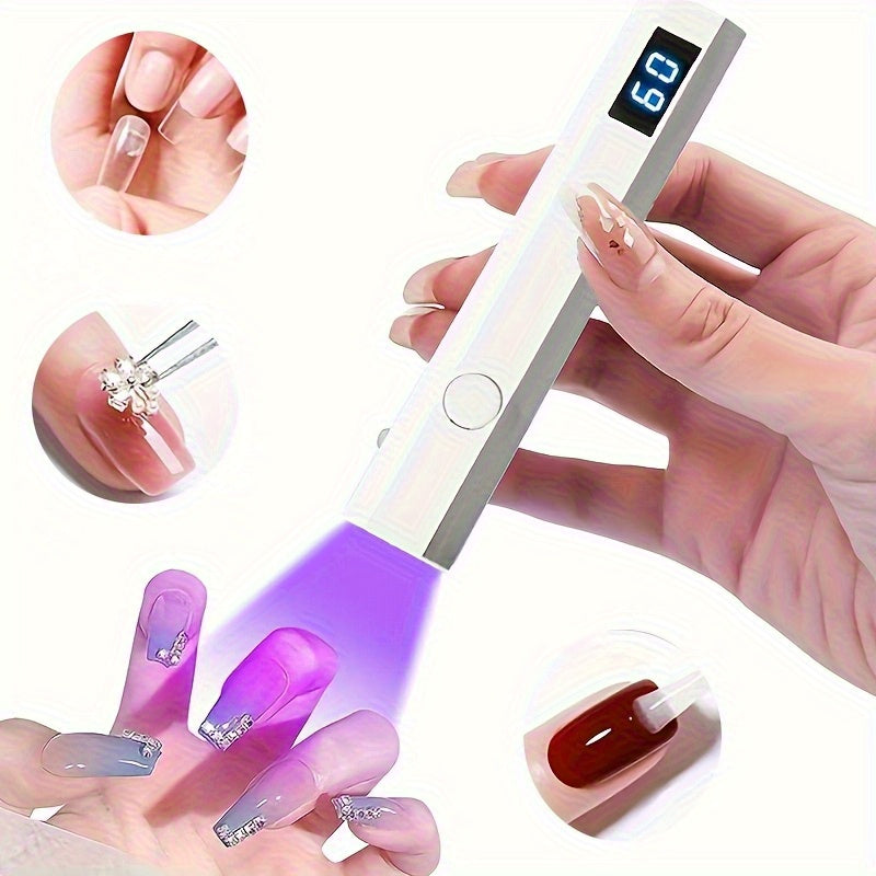 Linterna portátil mini para uñas con pantalla digital, compacta y fácil de llevar, perfecta para manicuras en casa. Regalo ideal durante 5 días festivos importantes: Navidad, Halloween, Pascua, San Valentín y Acción de Gracias