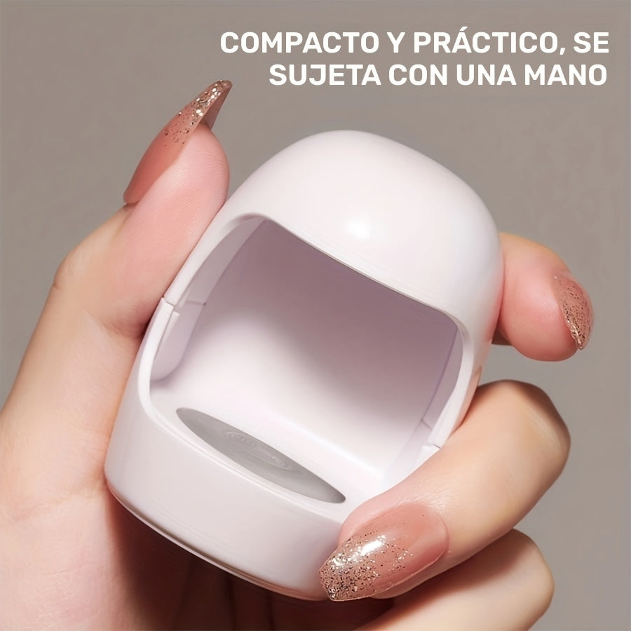 Mini Lámpara en Forma de Q para Uñas, Secador LED Rápido para Gel DIY en Casa, Alimentación USB, Color Cáscara Blanca, Portátil