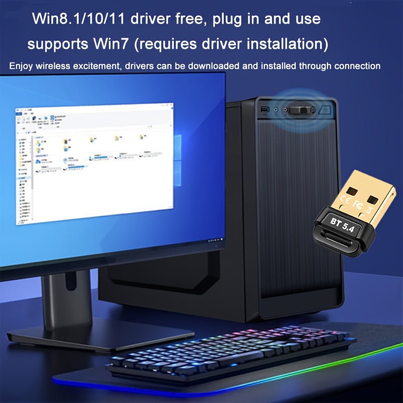 Adaptador de Red sin varillas USB 5.4, WiFi y Doble Banda, Plug and Play para Windows 11/10/8.1, Compatible con Dispositivos Alimentados por USB, Transferencia Rápida de Datos, Sin Necesidad de Fuente Externa, Adaptador Portátil, Conexión Fiable, Recibid