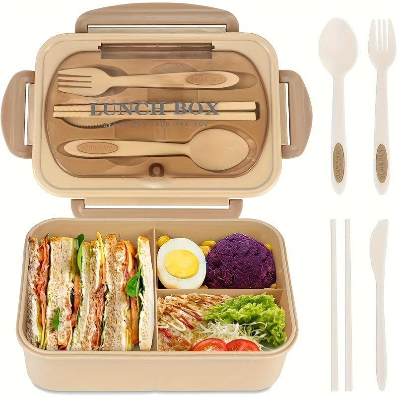 Lonchera Térmica de Rejilla con 3 Compartimentos y Calentamiento en Microondas, Caja Bento de Silicona Verde para la Escuela, Trabajo y Comidas al Aire Libre, Cubierta con Bloqueo de Seguridad, Solo Lavado a Mano, Material de Paja de Trigo, Forma Cuadrada
