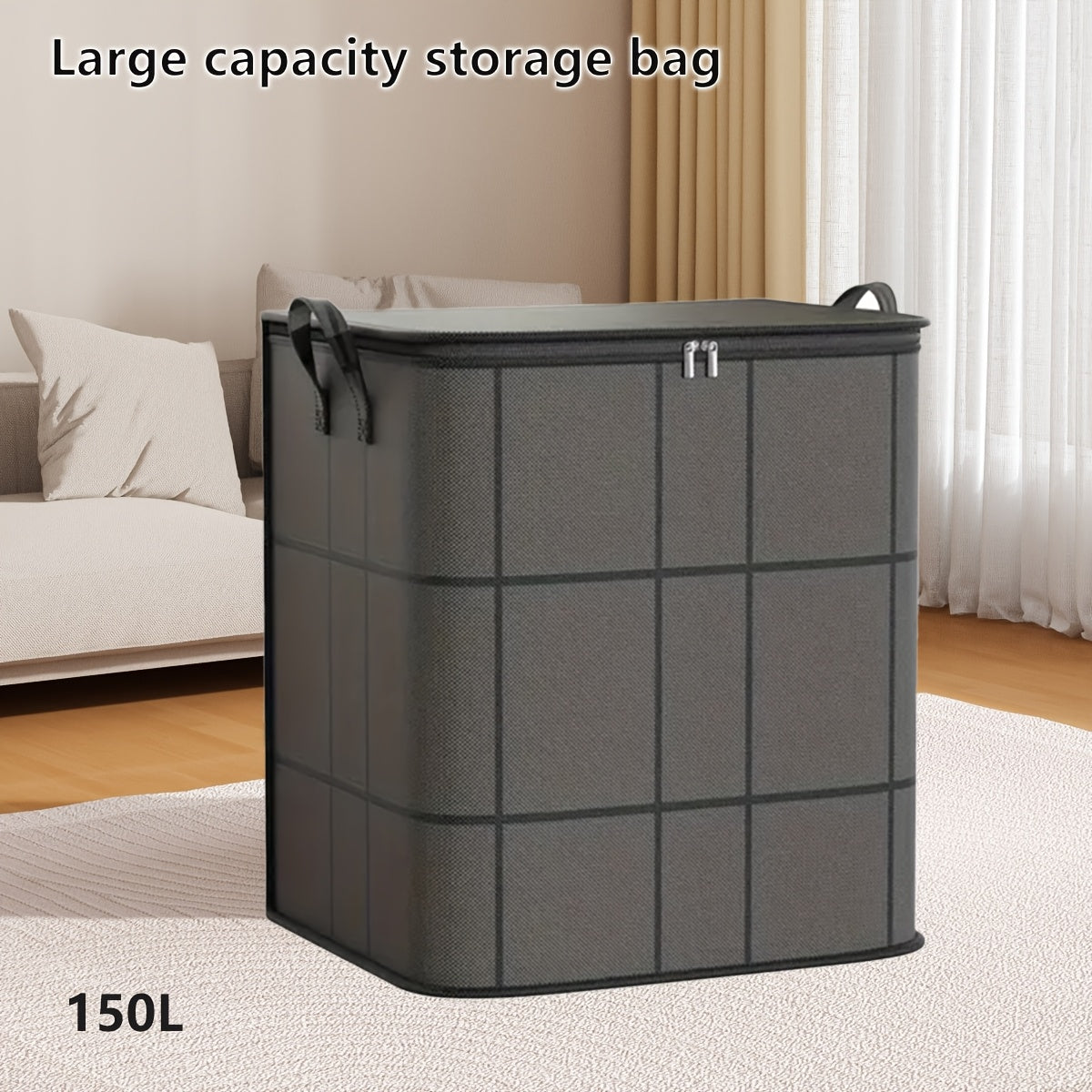 Bolsa de Almacenamiento en Capas, Nuevo Organizador Plegable para Ropa con Bolsa Extra Grande para Edredones Estacionales, Bolsas de Tela No Tejida con Doble Cremallera, Bolsa de Mudanza, Organizador de Equipaje, Sin Necesidad de Electricidad, Canasta Am