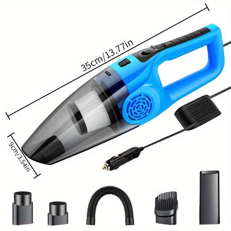 Aspiradora de mano para auto, 12V de alta potencia, gran capacidad de succión, limpia ranuras y espacios en el auto, ideal para pelo de gato y perro