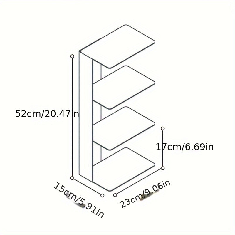 Estantería de Esquina Montada en la Pared de Metal Blanco de 3 Niveles - Ahorra Espacio, No Requiere Montaje, Duradera y Elegante para Sala de Estar, Dormitorio o Oficina, Decoraciones de Estantería