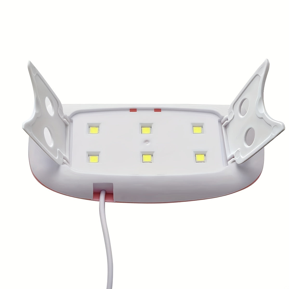 Mini Lámpara Portátil para Uñas con 6 LED - Rosa y Blanco, Alimentación USB, Diseño Plegable, Ideal para Pulido de Gel y Secado - Perfecta para Cuidado de Manos y Pies