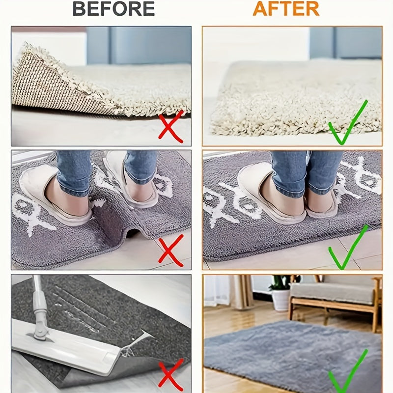 8 Piezas de Antideslizante para Alfombras, Lavable y Adhesivo Antideslizante para Suelos de Madera