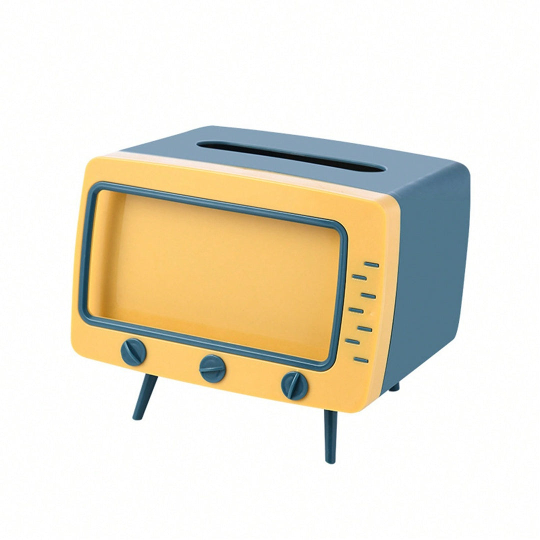 1/2pcs Soporte para Caja de Pañuelos Retro TV Cubierta para Caja de Pañuelos Lindo y Práctico Soporte para Teléfono Celular Soporte para Tampones para Baño, Cocina, Dormitorio, Mesas y Escritorios, Mesitas de Noche, Regalo Creativo