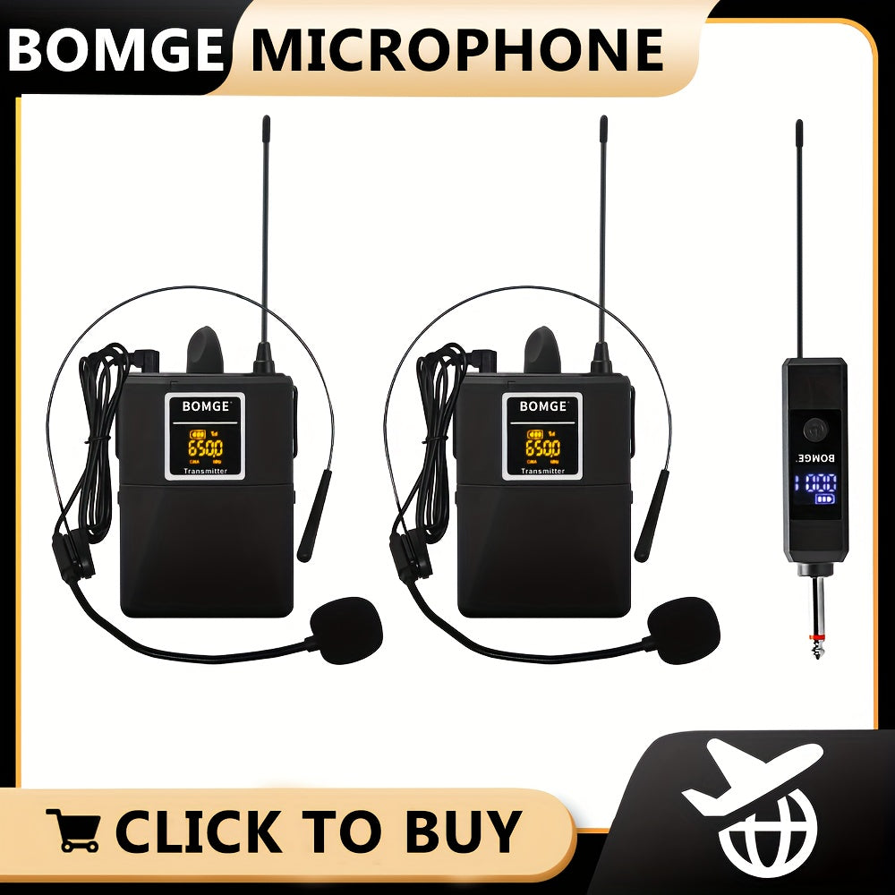 Sistema de micrófono inalámbrico profesional con auriculares portátiles, con transmisor y receptor, ideal para karaoke, reuniones, enseñanza, grabación, iglesia, mezclador de audio y interfaz.