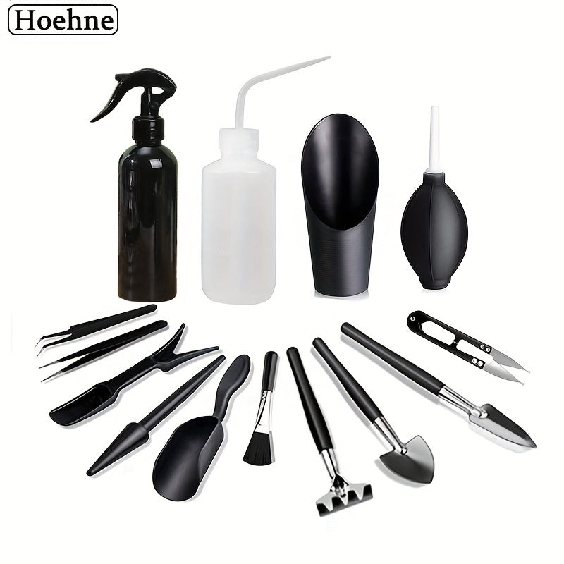 Kit de Cuidado para Bonsáis - Juego Completo de Herramientas de Jardinería para Plantas de Interior, Cactus y Jardines Mágicos - Mangos de Madera Duraderos, Diseño Fácil de Usar, Macetero, Cultivo de Plantas