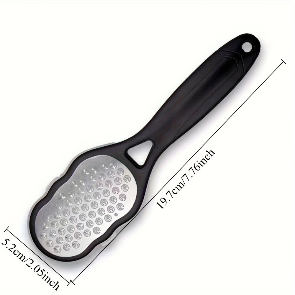 2 Piezas de Exfoliador Manual de Acero Inoxidable para Pies y Manos - Herramienta Ergonómica con Superficie de Doble Textura, Mangos Blancos y Negros, Sin Batería Necesaria para Eliminación de Piel Muerta, Diseño Elegante, Exfoliador de Alta Calidad, Exf