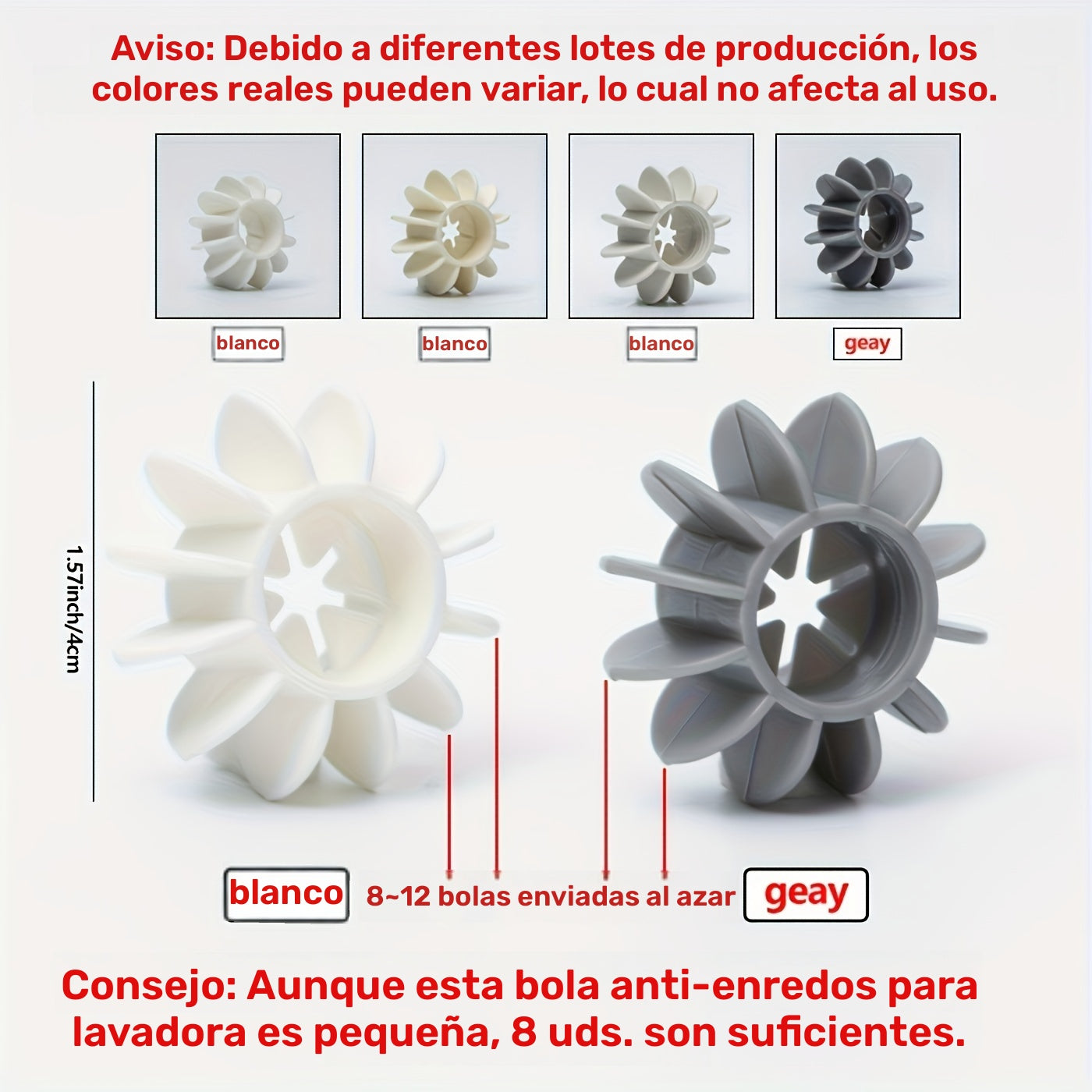 8pcs, Bola para Secadora de Ropa, Bola de Lavandería Reutilizable, Bola de Lavado para Lavadora, Bola Suavizante de Tela, Bola de Secado de Ropa, Bola Anti-enredos para Lavandería, para Reducir Arrugas, Suministros de Limpieza, Gadgets para el Hogar
